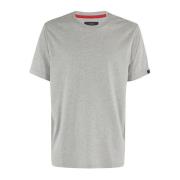 Casual Katoenen T-shirt Label Fay , Gray , Heren