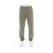 Heren Army Katoenen Chino Broek Baldinini , Green , Heren