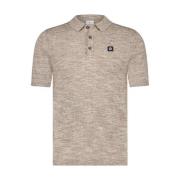 Beige Polo Met Korte Mouwen Blue Industry , Beige , Heren