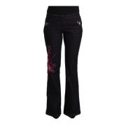 Zwarte Flared Denim Jeans Exte , Black , Dames