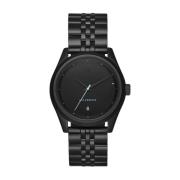 Zwarte Stalen Quartz Horloge Mvmt , Black , Heren