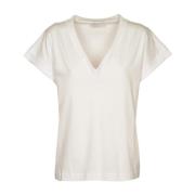 Oversize V T-shirt Wit Daniele Fiesoli , White , Dames