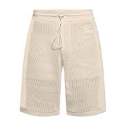 Katoenen shorts met logo Burberry , Beige , Heren