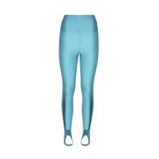 Turquoise Nylon Leggings met Elastische Taille Andamane , Blue , Dames