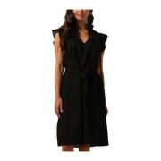 Elegante Knielengte Jurk Minus , Black , Dames