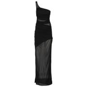 Elegante Satijnen Slip Jurk Gauge81 , Black , Dames