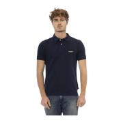 Blauw Geborduurd Poloshirt Baldinini , Blue , Heren