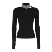 Kristal Gebreide Top Giuseppe Di Morabito , Black , Dames