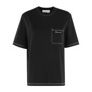 Stijlvolle Contraststiksel T-shirt Remain Birger Christensen , Black ,...