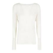 Resort Longsleeve Top LOW Classic , White , Dames