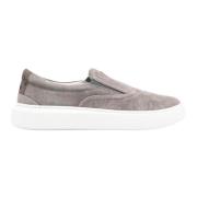 Grijze Suède Instap Sneakers Herno , Gray , Heren