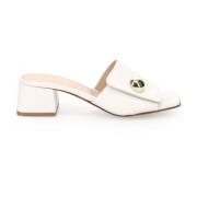 Witte Leren Sandalen Klem Accessoire Sangiorgio , White , Dames