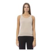 Trendy Mouwloze V-hals Top Baldinini , Gray , Dames