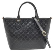 Pre-owned Leather totes Gucci Vintage , Black , Dames