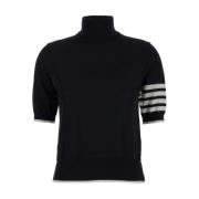 Zwarte Sweaters Hoge Hals 3Stripe Thom Browne , Black , Dames