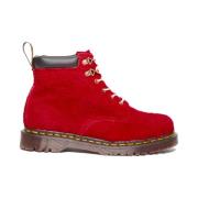 Rode Suède Wandelschoen Dr. Martens , Red , Unisex