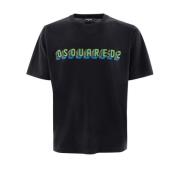 Logo Print T-Shirt Dsquared2 , Black , Heren