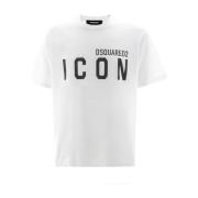 Katoen Logo T-Shirt Dsquared2 , White , Heren