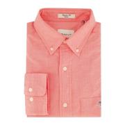 Rood Casual Overhemd met Lange Mouwen Gant , Pink , Heren