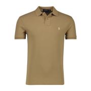 Bruine korte mouw slim fit polo Ralph Lauren , Brown , Heren