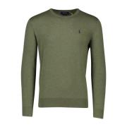 Groene Ronde Hals Slim Fit Trui Ralph Lauren , Green , Heren