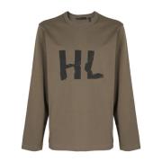 Kreukel Lange Mouw Tee Helmut Lang , Brown , Heren