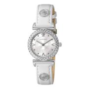 Analoge Leren Horloge voor Vrouwen Versace , White , Dames