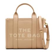 Bruine Leren Tote Tas met Logo Marc Jacobs , Brown , Dames