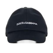 Geborduurde Logo Katoenen Hoeden Dolce & Gabbana , Black , Heren