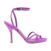 Paarse Suède Sandalen Elegante Stilettohak Stuart Weitzman , Purple , ...