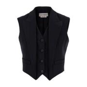 Pinstripe Waistcoat Jassen Alexander McQueen , Blue , Dames