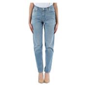Mom Fit Jeans met Vijf Zakken Calvin Klein Jeans , Blue , Dames