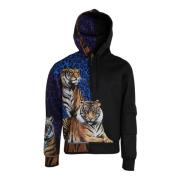 Tijger Animal Print Hoodie Dolce & Gabbana , Multicolor , Heren