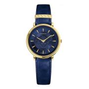 Elegant Night Leather Analog Watch Versace , Blue , Dames