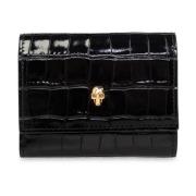 Leren portemonnee Alexander McQueen , Black , Dames