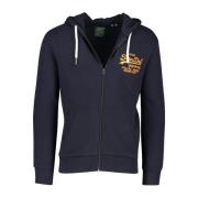 Donkerblauwe Hoodie Superdry , Blue , Heren