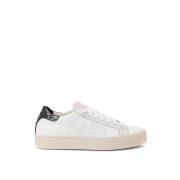 Donkere Leren Sneakers Thea P448 , White , Dames