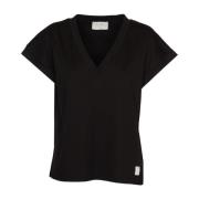 Zwart Oversize V-hals T-shirt Daniele Fiesoli , Black , Dames