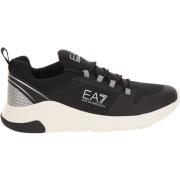 Zwarte Sneakers Ronde Neus Rubberen Zool Emporio Armani EA7 , Black , ...