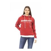 Rode Katoenen Sweater met Voorlogo Baldinini , Red , Dames