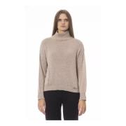 Beige Viscose Sweater met vulkaanhals Baldinini , Beige , Dames