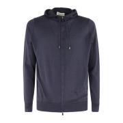 Cashmere Hoodie Met Rits Filippo De Laurentiis , Blue , Heren