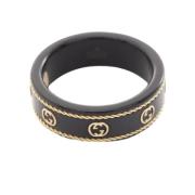 Pre-owned Yellow Gold rings Gucci Vintage , Black , Dames