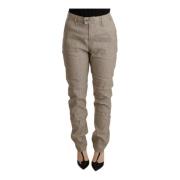 Beige Baggy Pants met Logo Details Cycle , Beige , Dames