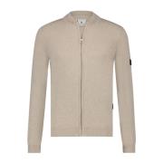 Beige Zip-Up Vest State of Art , Beige , Heren