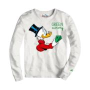 Grafische Sweatshirt Slim Fit Groen MC2 Saint Barth , White , Heren