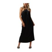 Elegante Zwarte Maxi Jurk Nukus , Black , Dames