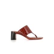 Bruin Leren Krokodillenprint Sandalen Christian Louboutin , Brown , Da...