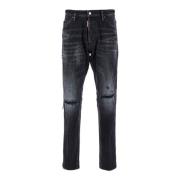 Zwarte Ripped Jeans Regular Fit Dsquared2 , Black , Heren