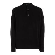 Zwarte Sweater Button Q Calvin Klein , Black , Heren